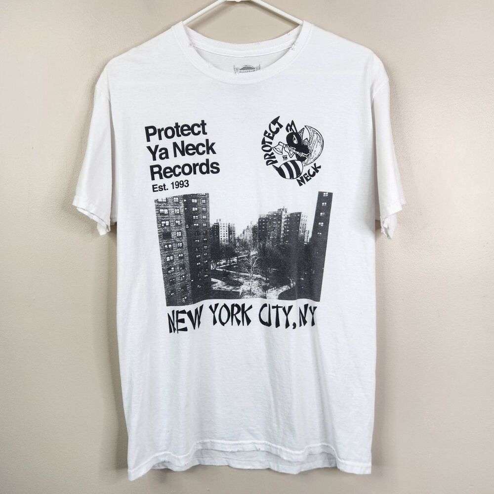Protect Ya Neck Records Short Sleeve Distressed Hem Frontside Graphic Tee S/M